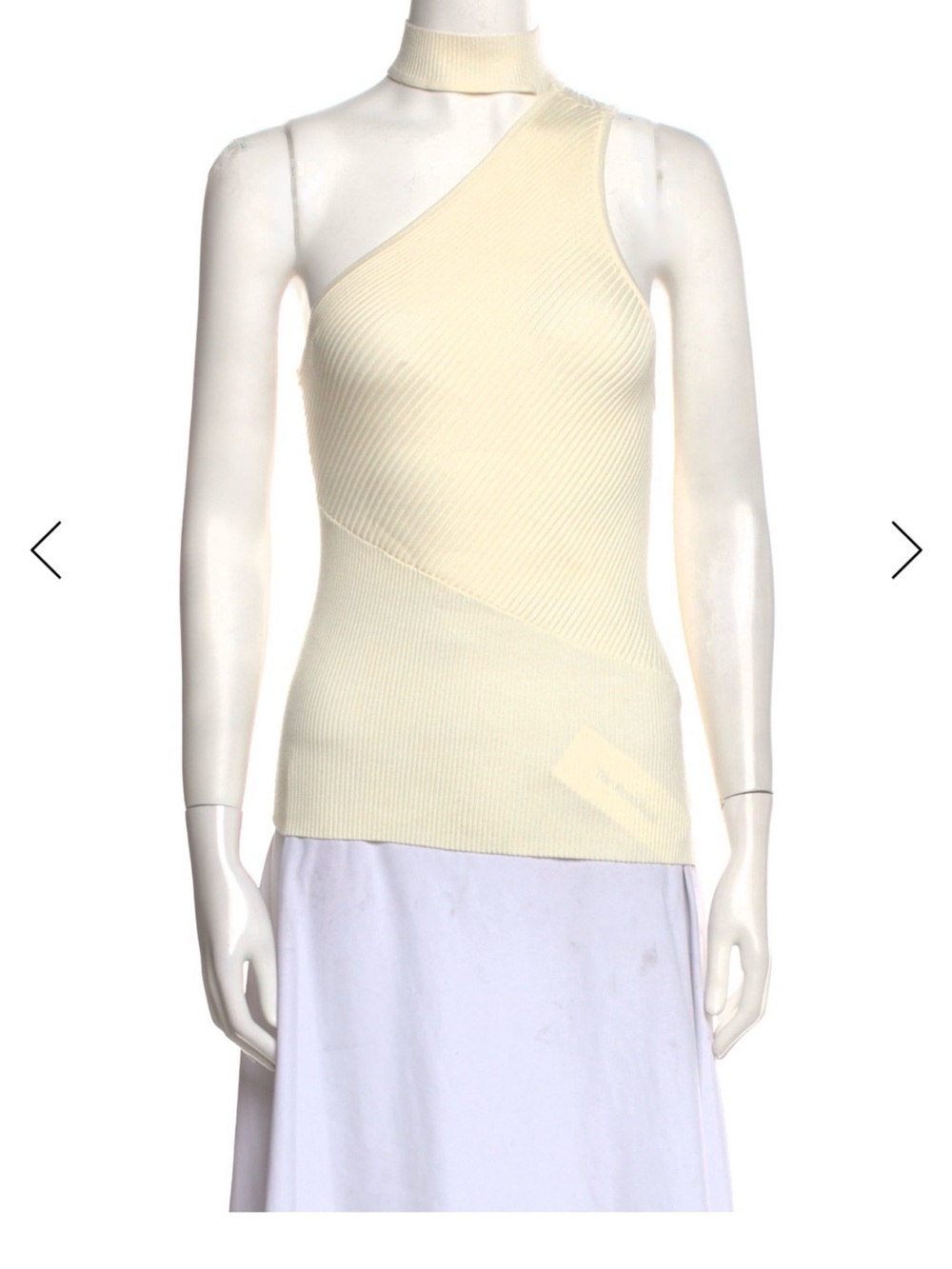 Ramy Brook One-Shoulder Ribbed Tank Top - Cream
